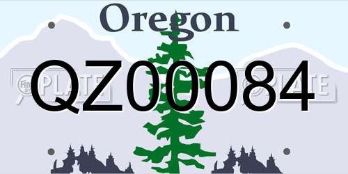 QZ00084 Oregon License Plate