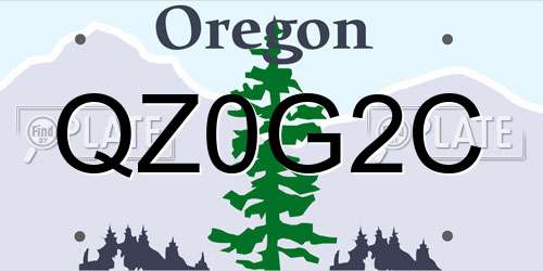 QZ0G2C Oregon License Plate