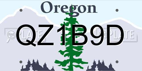QZ1B9D Oregon License Plate