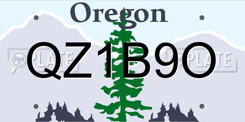 QZ1B9O Oregon License Plate