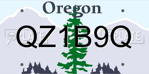 QZ1B9Q Oregon License Plate