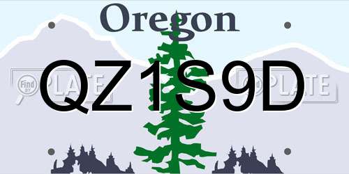 QZ1S9D Oregon License Plate