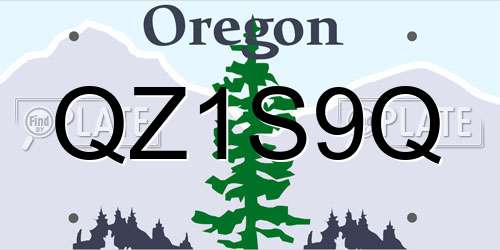 QZ1S9Q Oregon License Plate