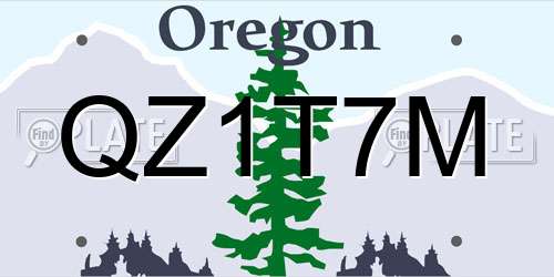 QZ1T7M Oregon License Plate