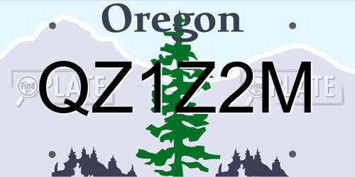 QZ1Z2M Oregon License Plate