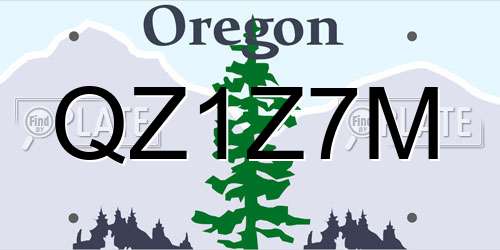 QZ1Z7M Oregon License Plate