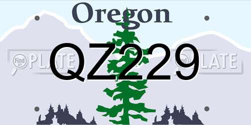 QZ229 Oregon License Plate