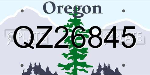 QZ26845 Oregon License Plate