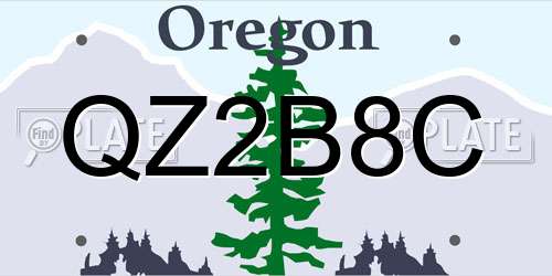 QZ2B8C Oregon License Plate