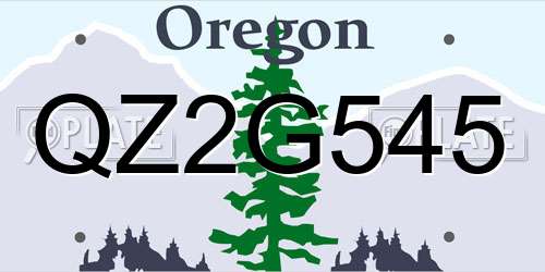 QZ2G545 Oregon License Plate