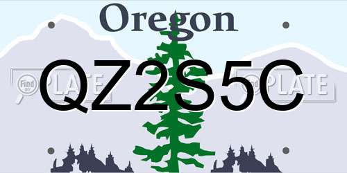 QZ2S5C Oregon License Plate