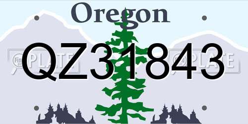 QZ31843 Oregon License Plate