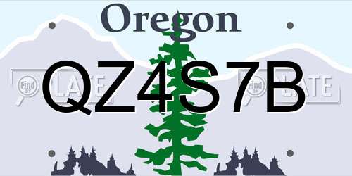 QZ4S7B Oregon License Plate