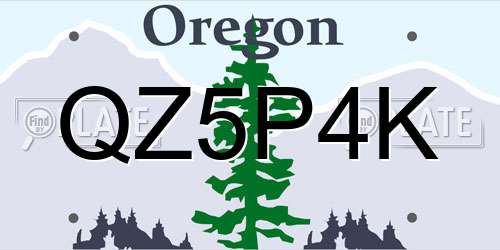 QZ5P4K Oregon License Plate