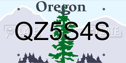 QZ5S4S Oregon License Plate