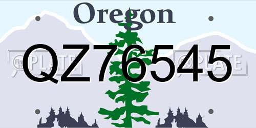 QZ76545 Oregon License Plate