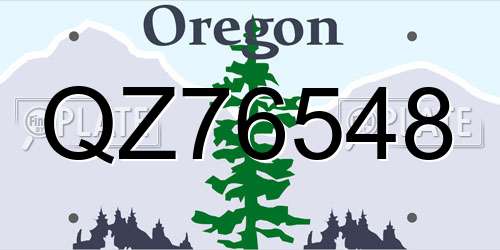 QZ76548 Oregon License Plate