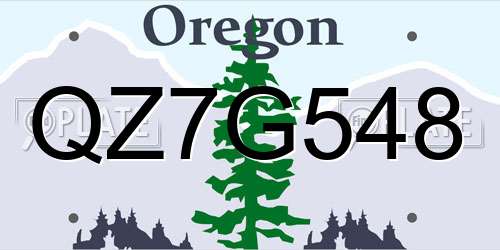 QZ7G548 Oregon License Plate