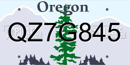 QZ7G845 Oregon License Plate