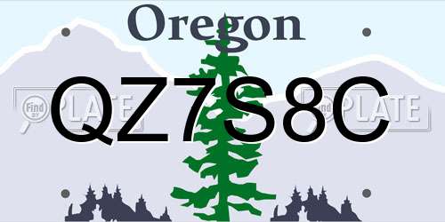 QZ7S8C Oregon License Plate