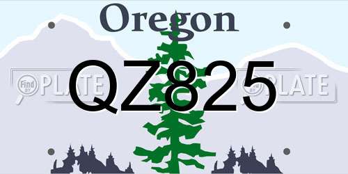 QZ825 Oregon License Plate