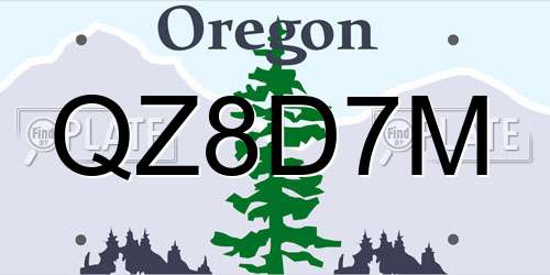 QZ8D7M Oregon License Plate