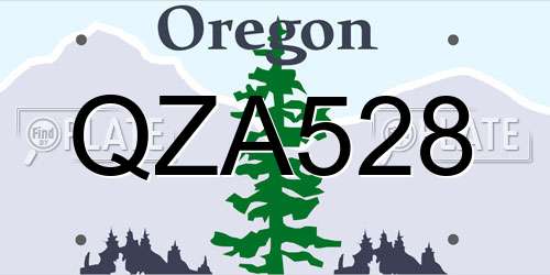 QZA528 Oregon License Plate