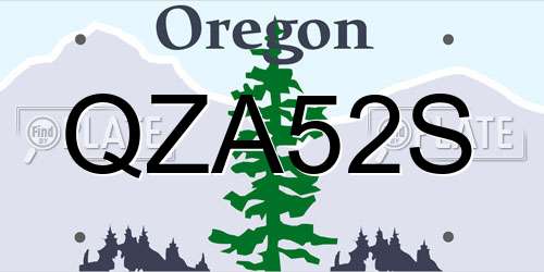 QZA52S Oregon License Plate