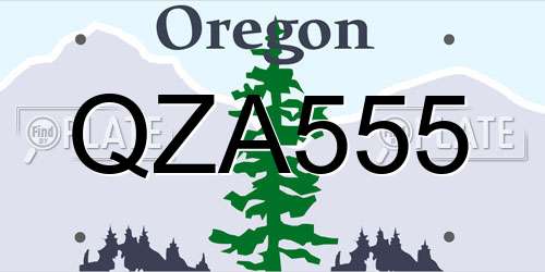 QZA555 Oregon License Plate