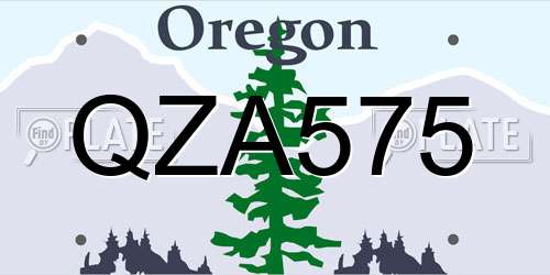 QZA575 Oregon License Plate
