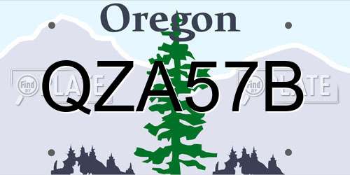 QZA57B Oregon License Plate