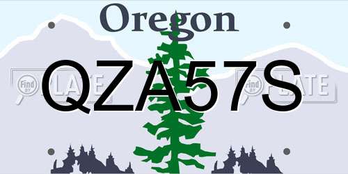 QZA57S Oregon License Plate