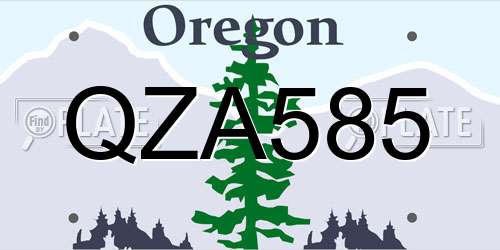 QZA585 Oregon License Plate