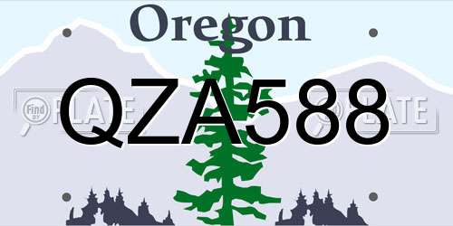 QZA588 Oregon License Plate