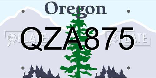 QZA875 Oregon License Plate
