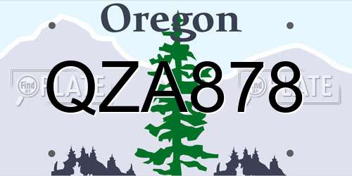 QZA878 Oregon License Plate