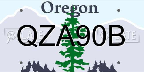 QZA90B Oregon License Plate