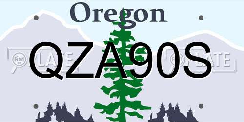 QZA90S Oregon License Plate