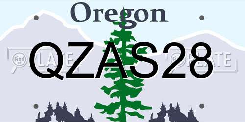 QZAS28 Oregon License Plate