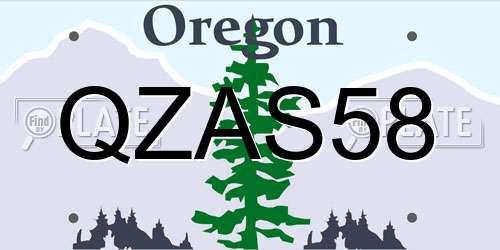 QZAS58 Oregon License Plate