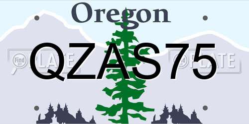 QZAS75 Oregon License Plate