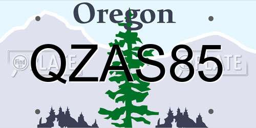 QZAS85 Oregon License Plate