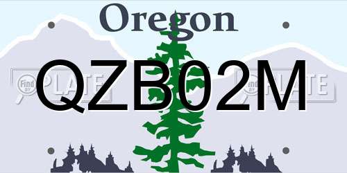 QZB02M Oregon License Plate