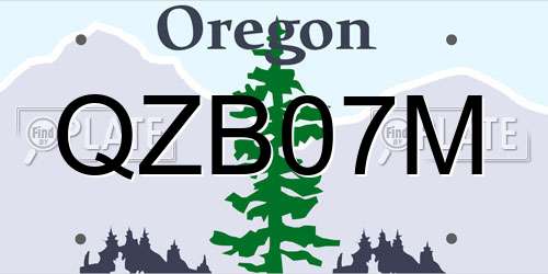 QZB07M Oregon License Plate