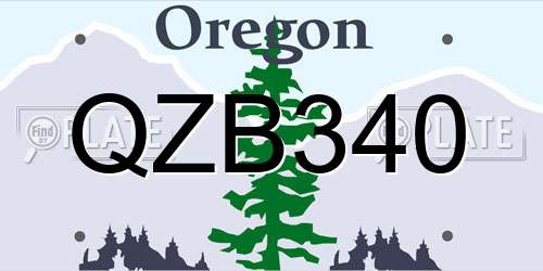 QZB340 Oregon License Plate