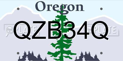 QZB34Q Oregon License Plate