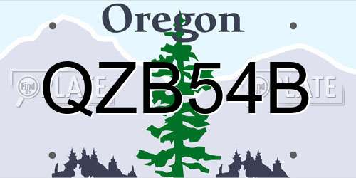QZB54B Oregon License Plate