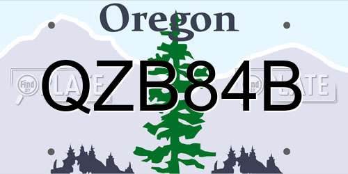 QZB84B Oregon License Plate