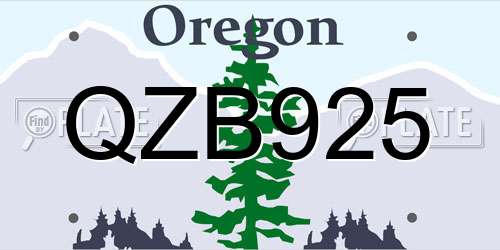 QZB925 Oregon License Plate