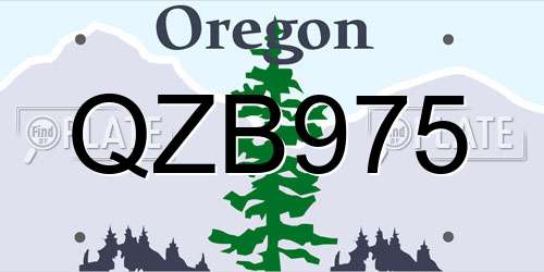QZB975 Oregon License Plate